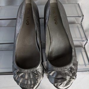 Me Too Alexis Leather Ballet Flat Silver Metallic  7M